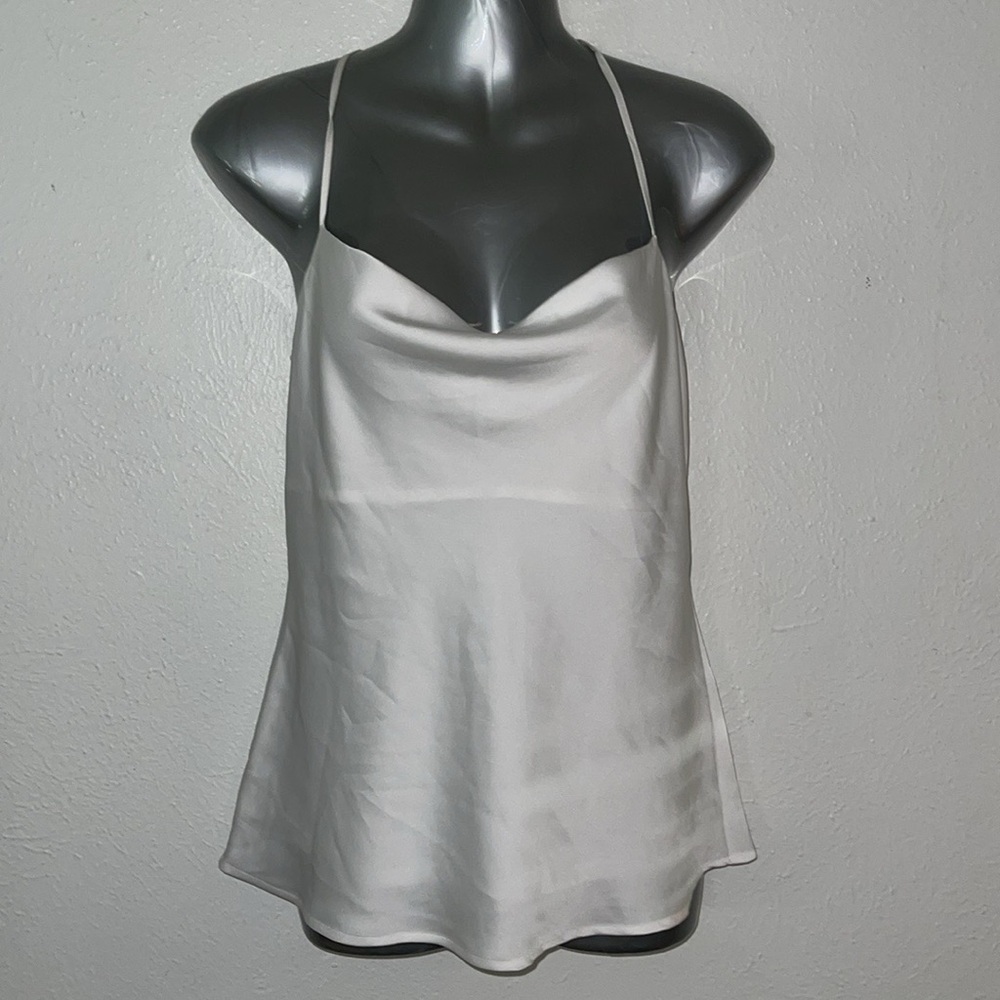 Express Satin Racerback Cowl Neck Cami - Picture 2 of 10